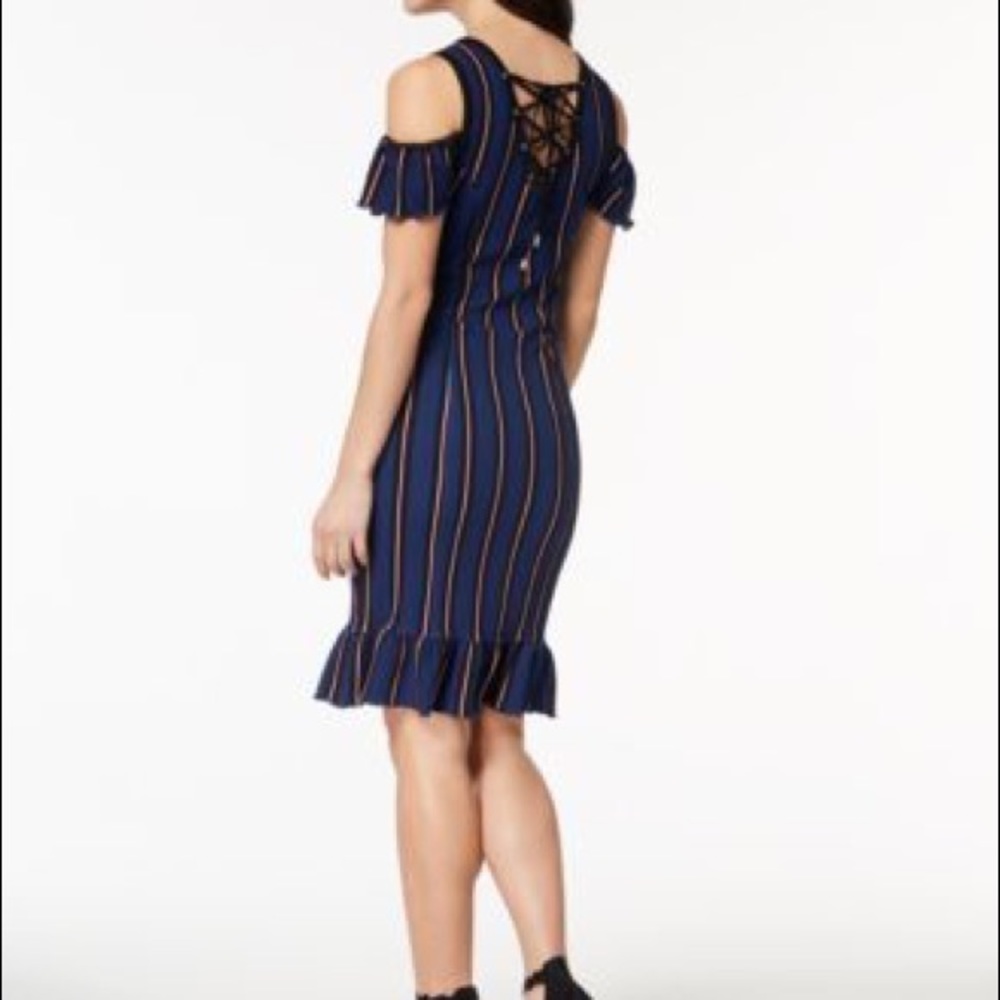 NWT Cold shoulder stripped bodycon mini Dress XS